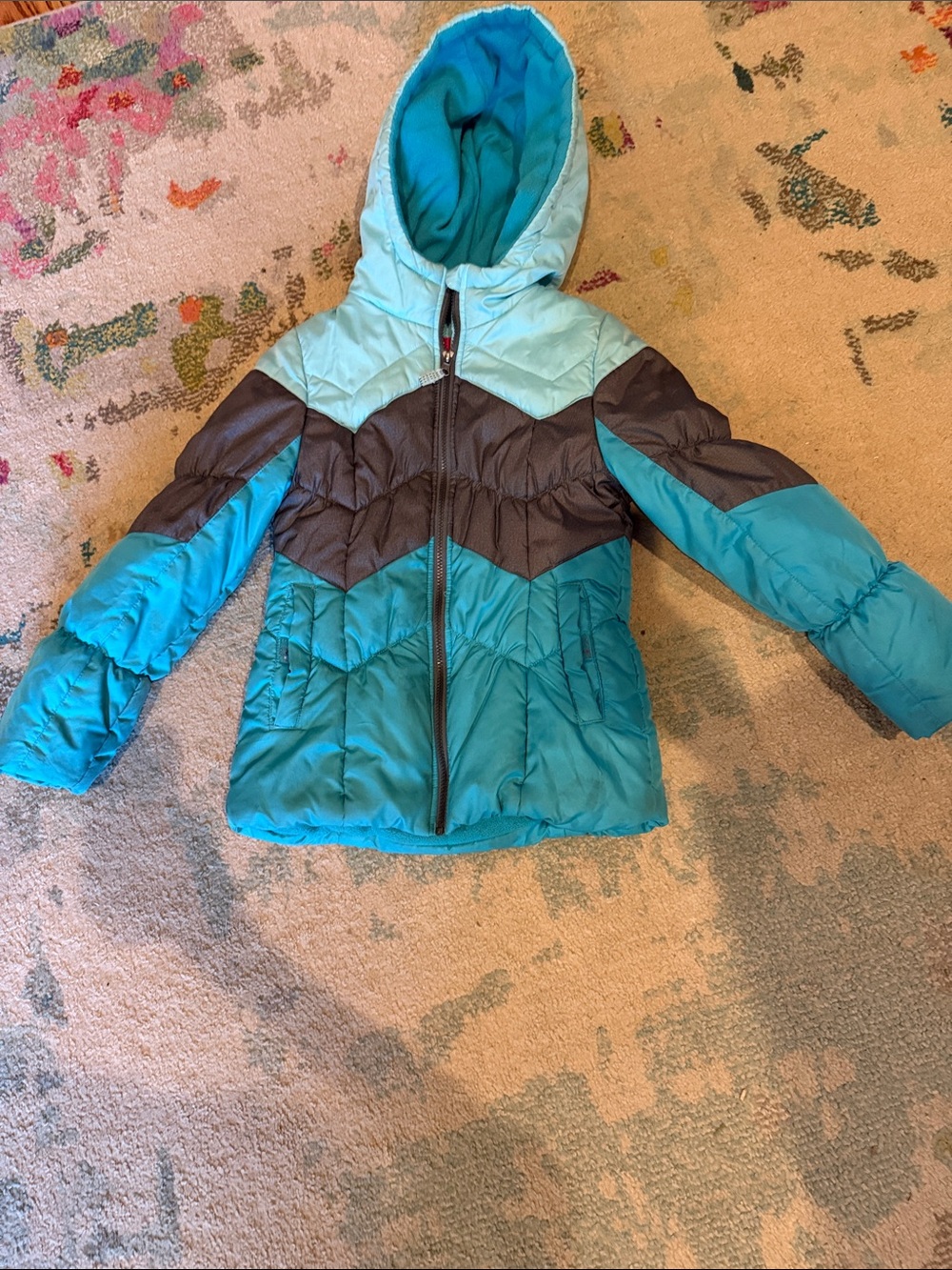 London Fog Girls' Colorblock Puffer Jacket
